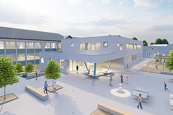 Visualisierung der Sanierung und Erweiterung der Walburgisschule in Werl 