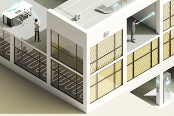 Illustration moderne Gebäudeautomation