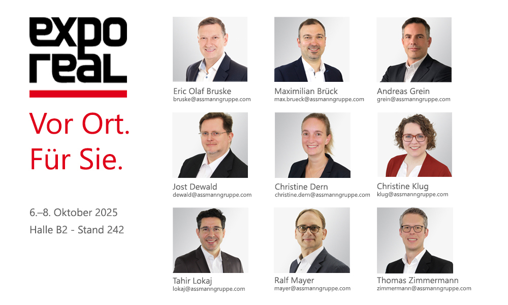 assmann gruppe auf Gemeinschaftsstand der Wirtschaftsförderung Münster Expo Real München